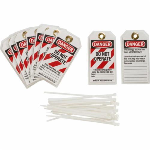 122980Brady® 122980 Rectangular Lockout Tag, 5-3/4 in H x 3 in W, 3/8 in Hole, B-837 Heavy Duty Polyester