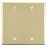 PJ23IPREMISE WIRING Wiring Device-Kellems PJ23I Mid-Size Non-Metallic Standard Wallplate, 2 Gangs, 4.94 in L x 5 in W, Polycarbonate Thermoplastic, Ivory