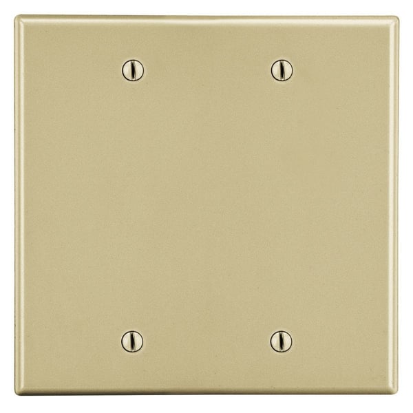 PJ23IPREMISE WIRING Wiring Device-Kellems PJ23I Mid-Size Non-Metallic Standard Wallplate, 2 Gangs, 4.94 in L x 5 in W, Polycarbonate Thermoplastic, Ivory
