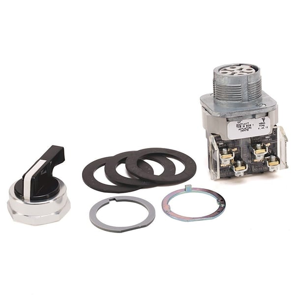 800T-H19AAllen-Bradley, 800T-H19A, 30.5mm Type 4/13 2 Pos Sel. Switch-Non-Illum., White, Knob Lever Spring Return fr/ Right, 1 NO-1 NC
