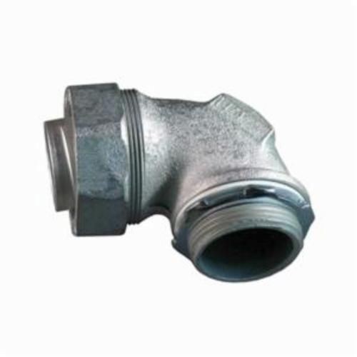 ST-90400Appleton® ST-90125 Liquid Tight Oiltight Raintight Conduit Connector With Plain Throat, 1-1/4 in Trade, 90 deg, Malleable Iron, Triple Coated