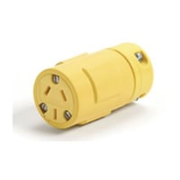 Woodhead® Super-Safeway® 2507 130141 Female Heavy Duty Locking Blade Connector, 250 VAC, 15 A, 3 Poles, 3 Wires, Yellow