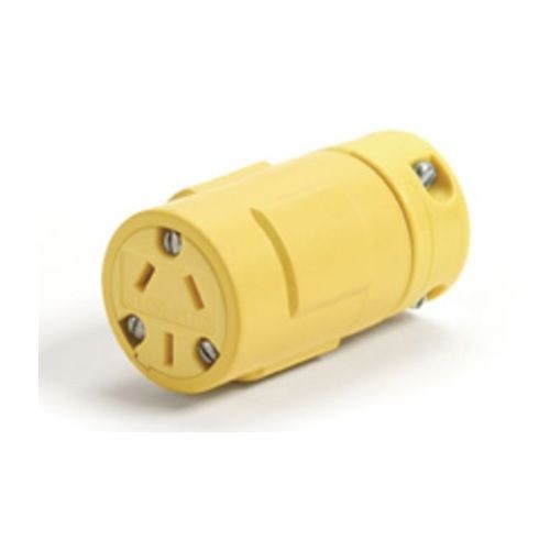 Woodhead® Super-Safeway® 2507 130141 Female Heavy Duty Locking Blade Connector, 250 VAC, 15 A, 3 Poles, 3 Wires, Yellow