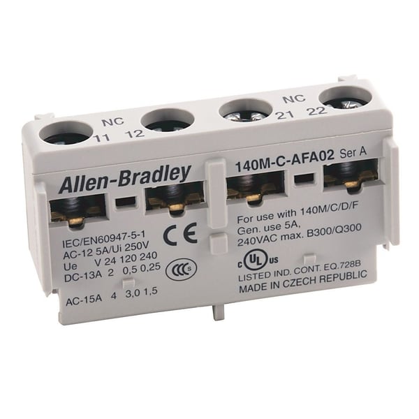 Allen-Bradley 140M-C-AFA10 Internal Auxiliary Contact, 1 NO, No Additional Width, Used with 140M-C -D -F Circuit Breaker