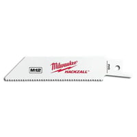 Milwaukee® 49-00-5414 Straight Back Thin Kerf Reciprocating Saw Blade, 4 in L x 3/4 in W, 14 TPI, Bi-Metal Body, Universal/Toothed Edge Tang