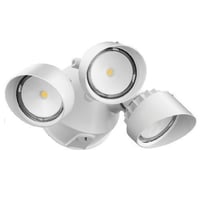Lithonia Lighting® OLF 3RH 40K 120 WH M4 3 Head Round Motion Security Flood Light, Static LED Lamp, 31 W Fixture, 120 VAC, White Housing