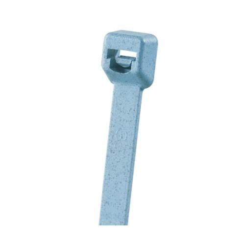 PLT4S-C86Panduit® Pan-Ty® PLT4S-C86 PLT Cross Section Metal Impregnated Standard Cable Tie, 14.4 in L x 0.34 in W x 0.06 in THK, Nylon 6.6, Light Blue