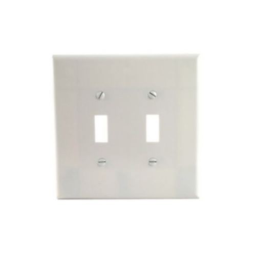 EATON Arrow Hart™ Eaton Wiring Devices 2149W-SP-L 2000 Oversized Toggle Switch Wallplate, 2 Gangs, 5.25 in H x 5.31 in W, Thermoset, White