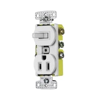 Wiring Device-Kellems tradeSELECT® Traditional Tamper-Resistant Combination Switch and Receptacle, 15 A at 120/125 VAC