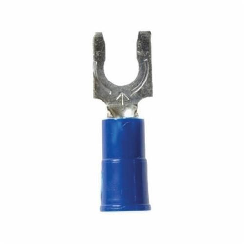 LFV14-8Q3M™ Highland™ 051128-60019 Insulated Locking Fork Terminal, 16 to 14 AWG Conductor, 0.88 in L, Butted Seam Barrel, Blue