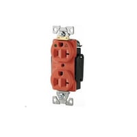 EATON Arrow Hart® IG8300RD IG8300 Duplex Isolated Ground Premium Straight Blade Receptacle, 125 VAC, 20 A, 2 Poles, 3 Wires, Red