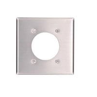 Leviton® 83026 Standard Size Wallplate, 2 Gangs, 4.5 in H x 4.56 in W, Aluminum