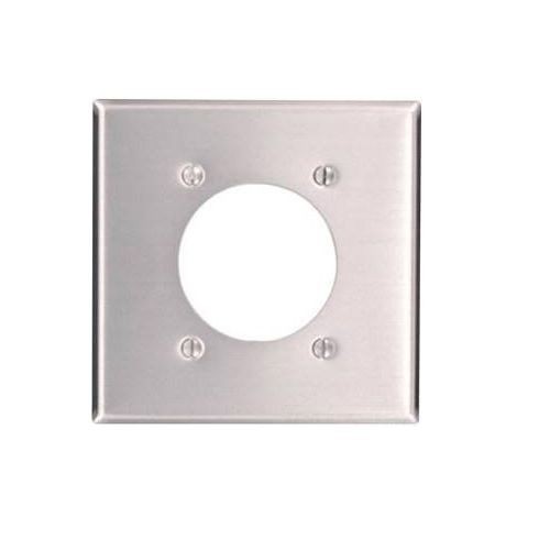 Leviton® 83026 Standard Size Wallplate, 2 Gangs, 4.5 in H x 4.56 in W, Aluminum