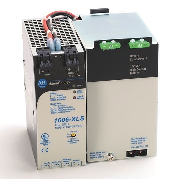 1606-XLS240-UPSCAllen-Bradley 1606-XLS240-UPSC 1606-XLS240-UPSC: Performance Power Supply w/ UPS, 22.25V DC, 240/360W, 24V DC Input Voltage