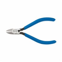 D257-4CKlein® D257-4C Long Tapered Nose Midget Cutting Plier, 7/16 in Nominal, 0.5 in L x 0.438 in W x 0.5 in THK Steel Standard Jaw, 4-1/4 in OAL, Diagonal Cut
