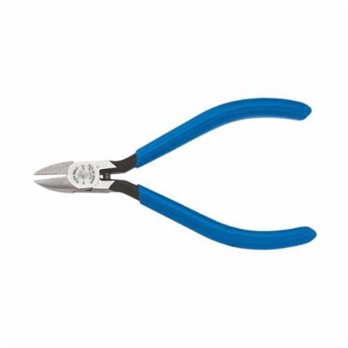D257-4CKlein® D257-4C Long Tapered Nose Midget Cutting Plier, 7/16 in Nominal, 0.5 in L x 0.438 in W x 0.5 in THK Steel Standard Jaw, 4-1/4 in OAL, Diagonal Cut