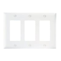 Pass & Seymour® TradeMaster® TP263-W 3-Port Standard Wallplate, 3 Gangs, 6.563 in W x 4.7 in H, Nylon/Thermoplastic, White