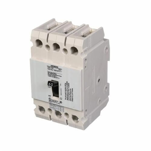 CQD360Siemens CQD360 Type CQD Low Voltage Molded Case Circuit Breaker, 277/480 VAC, 60 A, 14 kA Interrupt, 3 Poles, Thermal/Magnetic Trip