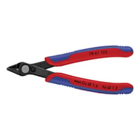 78 61 125 SBAKnipex® Super Knips® 78 61 125 SBA Electronics Cutting Plier, 3/64 in Dia Medium Hard, 1/64 in Dia Hard, 1/64 to 1/16 in Dia Soft Nominal, Steel, 5 in OAL, Flush Cut