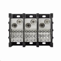 16377-3Bussmann® Magnum® 16377-3 Barrier Terminal Power Distribution Block, 600 VAC/VDC, 570 A, 3 Poles, 4 AWG to 300 kcmil Wire, Thermoplastic