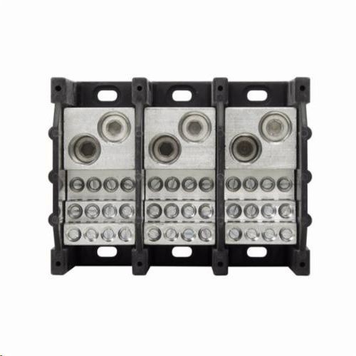 16377-3Bussmann® Magnum® 16377-3 Barrier Terminal Power Distribution Block, 600 VAC/VDC, 570 A, 3 Poles, 4 AWG to 300 kcmil Wire, Thermoplastic
