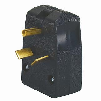 287-TLeviton® 287-E Non-Grounding Straight Blade Angle Plug, 125/250 VAC, 30/50 A, 3 Poles, 3 Wires, Black