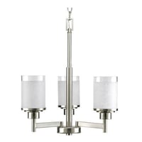 Progress Lighting® P4458-09 Alexa Contemporary/Farmhouse/Modern/Mid-Century Modern/Soft/Transitional Chandelier, (3) A19 Incandescent Lamp, 120 VAC, Nickel Plated Housing