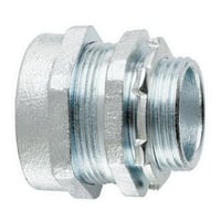 EATON Crouse-Hinds CPR1 Type CPR Non-Insulated Straight Compression Connector, 1/2 in Trade, For Use With Rigid/IMC Conduit, Malleable Iron, Zinc Plated