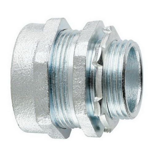 EATON Crouse-Hinds CPR1 Type CPR Non-Insulated Straight Compression Connector, 1/2 in Trade, For Use With Rigid/IMC Conduit, Malleable Iron, Zinc Plated