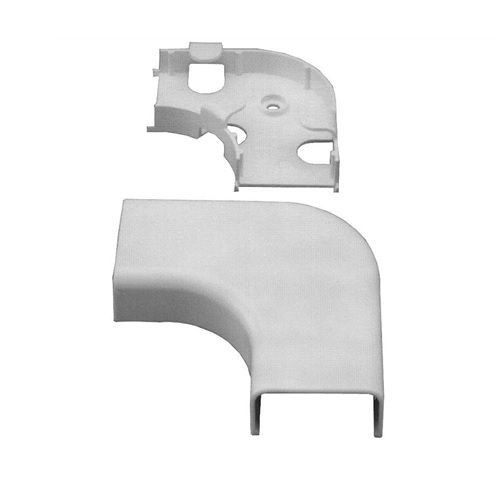 Wiremold® 2911FO Flat Non-Metallic Raceway Elbow, 90 deg Bend, 1-1/4 in Bend Radius, 3/4 x 1-1/2 in OD, PVC