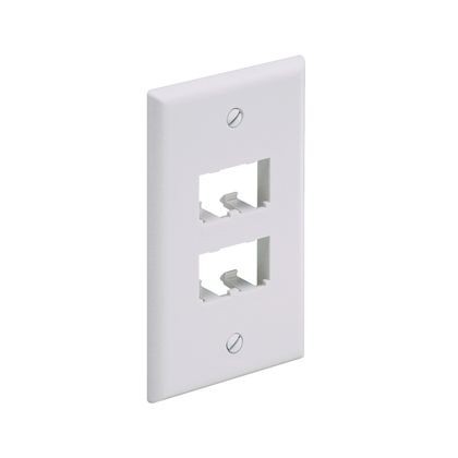 CFP4WHPanduit® Mini-Com® PanNet® CFP4EI Classic Series Flat Vertical Faceplate, 1 Gangs, 4 Ports, Mini-Com® Module, Flush Mount, ABS