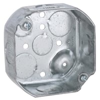 RACO® 127 Octagon Box, Steel, 15.5 cu-in, 8 Knockouts