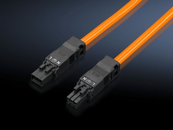 2500430Rittal 2500430 Through Wiring Connection Cable, For Use With LED System Light, 100 to 240 VAC, 1-Phase, 50/60 Hz, 3-Pole, Orange