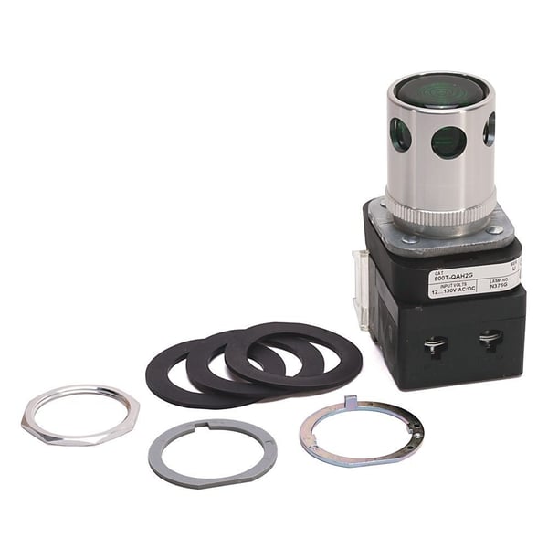 800T-QAH2GAllen-Bradley, 800T-QAH2G, 30.5mm Type 4/13 Mom. Contact PB-Illum., Green, Ext. Hd w/ Guard, LED, 12-130V AC/DC, 1 NO-1 NC