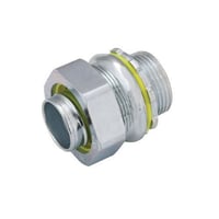 RACO® 3402 Non-Insulated Straight Conduit Connector, 1/2 in Trade, Malleable Iron/Steel, Electro-Plated Zinc