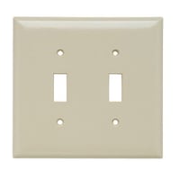 Pass & Seymour® Sierraplex® SPJ2-I Junior Jumbo Wallplate, 2 Gangs, 5 in H x 4.93 in W, Thermoplastic, Ivory