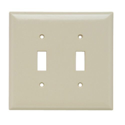 Pass & Seymour® Sierraplex® SPJ2-I Junior Jumbo Wallplate, 2 Gangs, 5 in H x 4.93 in W, Thermoplastic, Ivory