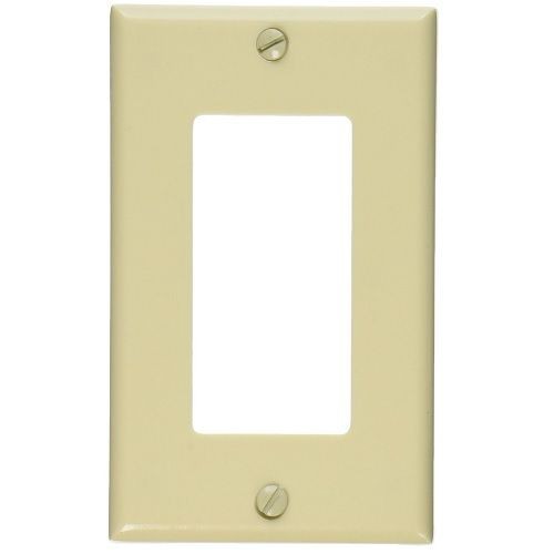 Leviton® Decora® 80401-I Standard Size Wallplate, 1 Gang, 4-1/2 in H x 2-3/4 in W, Thermoset, Ivory
