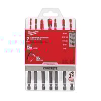 48-20-9052Milwaukee® 48-20-9052 SHOCKWAVE™ Masonry Single Ended Drill Bit Set, 5/32 in Min Drill Bit, 3/8 in Max Drill Bit, 7 Pieces, For Use With Hammer Drill Drivers, Carbide