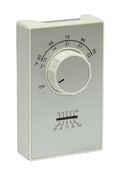 ET9DTSTPI ET9DTS ET9 Line Voltage Thermostat With Thermometer, 2-Pole Heat Only Thermostat, 50 to 90 deg F Control, 2 deg F Heat Differential, Snap Action, DPST Switch, Import