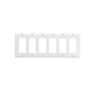 Pass & Seymour® SP266-LA Standard Decorative Wallplate, 6 Gangs, Light Almond, 5 in, Thermoplastic
