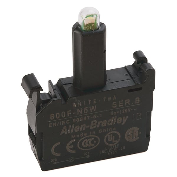 800F-N5WAllen-Bradley, 800F-N5W, Integrated LED, Latch Mount, 120V AC, White LED