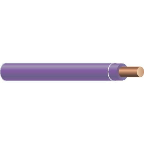 Type THWN/AWM THHN Building Wire, 600 VAC, (1) 12 AWG Solid Copper Conductor, 2500 ft L, Purple