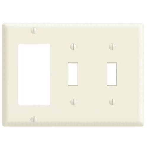 Leviton® Decora® 80421 Standard Size Combination Wallplate, 3 Gangs, 4.5 in H x 6.38 in W, Thermoset, Brown