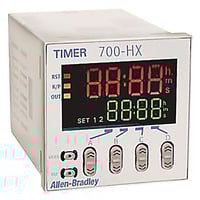 700-HX86SU24Allen-Bradley, 700-HX Digital Timing Relay, Multi-Function, 1 Timed Contact w/ No Voltage Inputs, Multi-Mode (14 Functions), 0 to 9999 hours, SPDT, 12-24 V DC / 24 V AC 50/60Hz