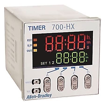 700-HX86SU24Allen-Bradley, 700-HX Digital Timing Relay, Multi-Function, 1 Timed Contact w/ No Voltage Inputs, Multi-Mode (14 Functions), 0 to 9999 hours, SPDT, 12-24 V DC / 24 V AC 50/60Hz