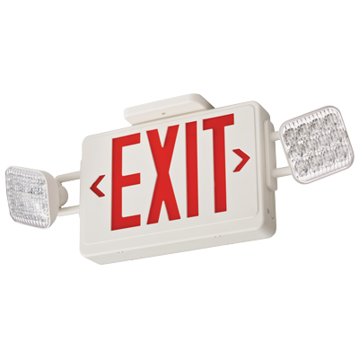 ECRG SQ M6Lithonia Lighting® Contractor Select™ Lithonia Lighting Basics™ ECRG SQ M6 Square Head Emergency Light/Exit Combo, LED Lamp, 3.5 W Fixture, 120/277 VAC, White Housing, EXIT Legend