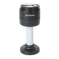 Allen-Bradley 856T-B24P10C 70 mm Stack Light, 10 cm Pole Mount Base, 24V AC/DC, Type 4/4X /13, IP66, Black Housing, Cap Included, No Network Option