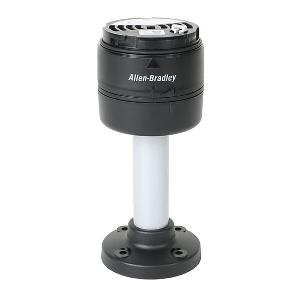 Allen-Bradley 856T-B24P10C 70 mm Stack Light, 10 cm Pole Mount Base, 24V AC/DC, Type 4/4X /13, IP66, Black Housing, Cap Included, No Network Option