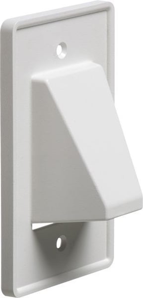 Arlington Scoop™ CE1 CE Series 1-Gang 1-Piece Low Voltage Reversible Cable Entrance Plate, For Use With Existing Cable, Surface Mount, Plastic